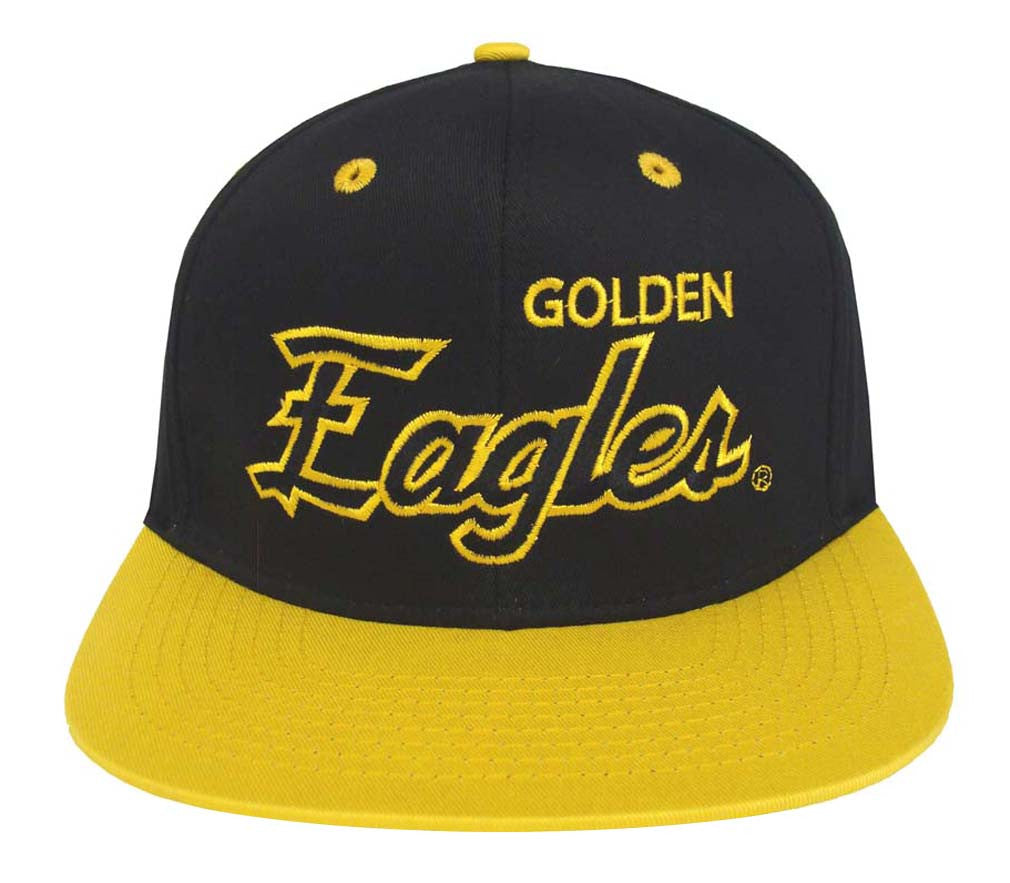 Southern Mississippi Golden Eagles Snapback Script Retro Cap Hat Black Yellow - THE 4TH QUARTER