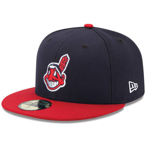 Cleveland Indians Kids Fitted New Era 59FIFTY On Field Cap Hat Navy Red