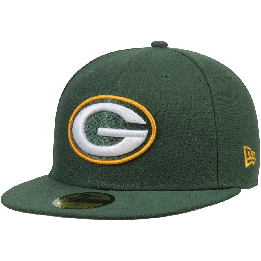 Green Bay Packers Fitted New Era 59Fifty Cilantro Green Cap Hat - THE 4TH QUARTER