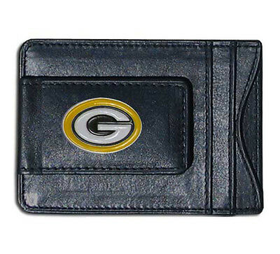 Green Bay Packers Magnetic Leather Card Holder Money Clip Wallet