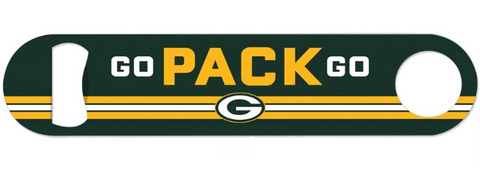 Green Bay Packers Metal Slogan "Go Pack Go" Bottle Opener