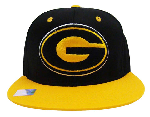 Grambling State Univerity Logo Retro Snapback Cap Hat Black Yellow