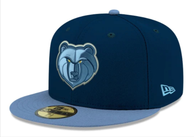 Memphis Grizzlies Fitted 59Fifty New Era Cap Hat 2 Tone Navy Sky - THE 4TH QUARTER