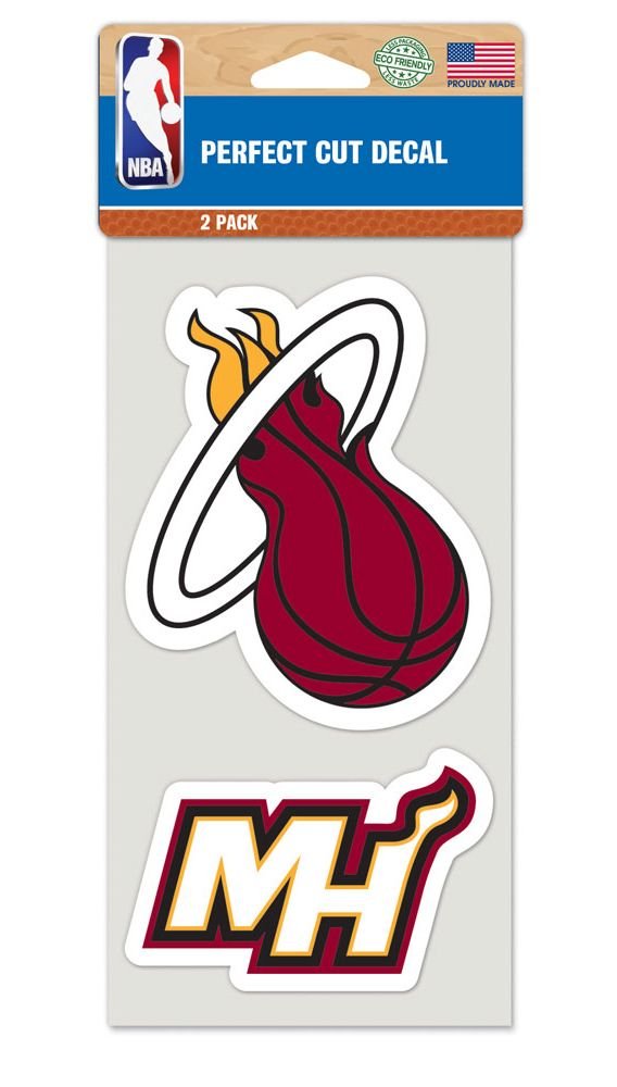 Miami Heat 4x4 Perfect Cut Decal 2 Pack - THE 4TH QUARTER