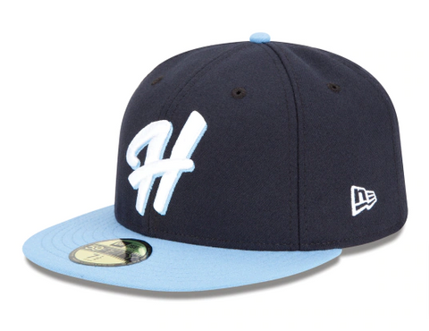 Hillsboro Hops Fitted New Era 59Fifty H Logo Navy Sky Cap Hat