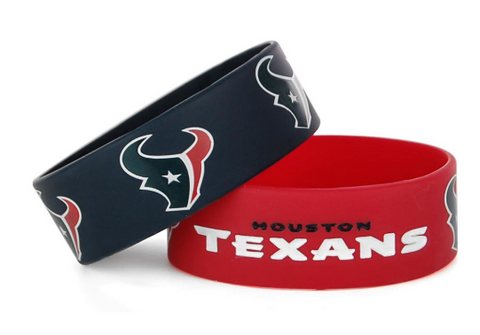 Houston Texans Bulk Bandz Wide Bracelet 2 Pack