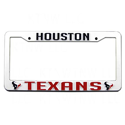 Houston Texans White Plastic License Plate Frame