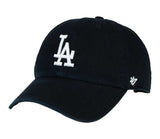 Los Angeles Dodgers Strapback '47 Brand Clean Up Adjustable Cap Hat Black WL - THE 4TH QUARTER