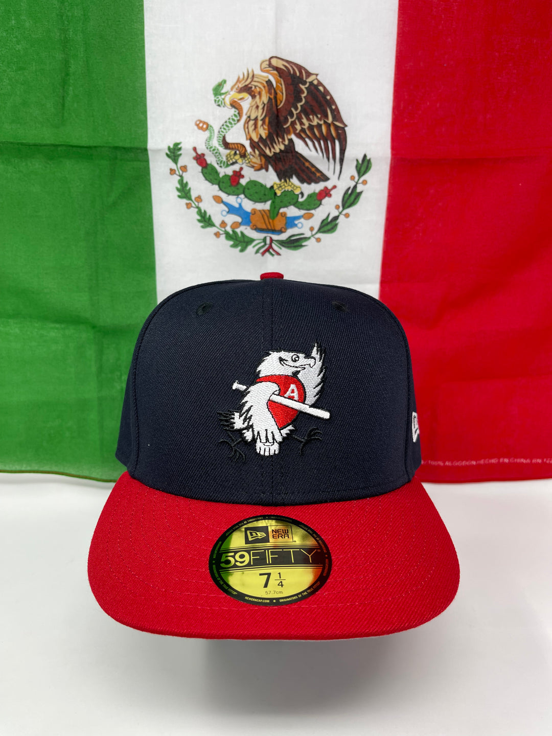 Aguilas de Mexicali Fitted LMP New Era 59Fifty Mascot Navy Red Hat Cap - THE 4TH QUARTER