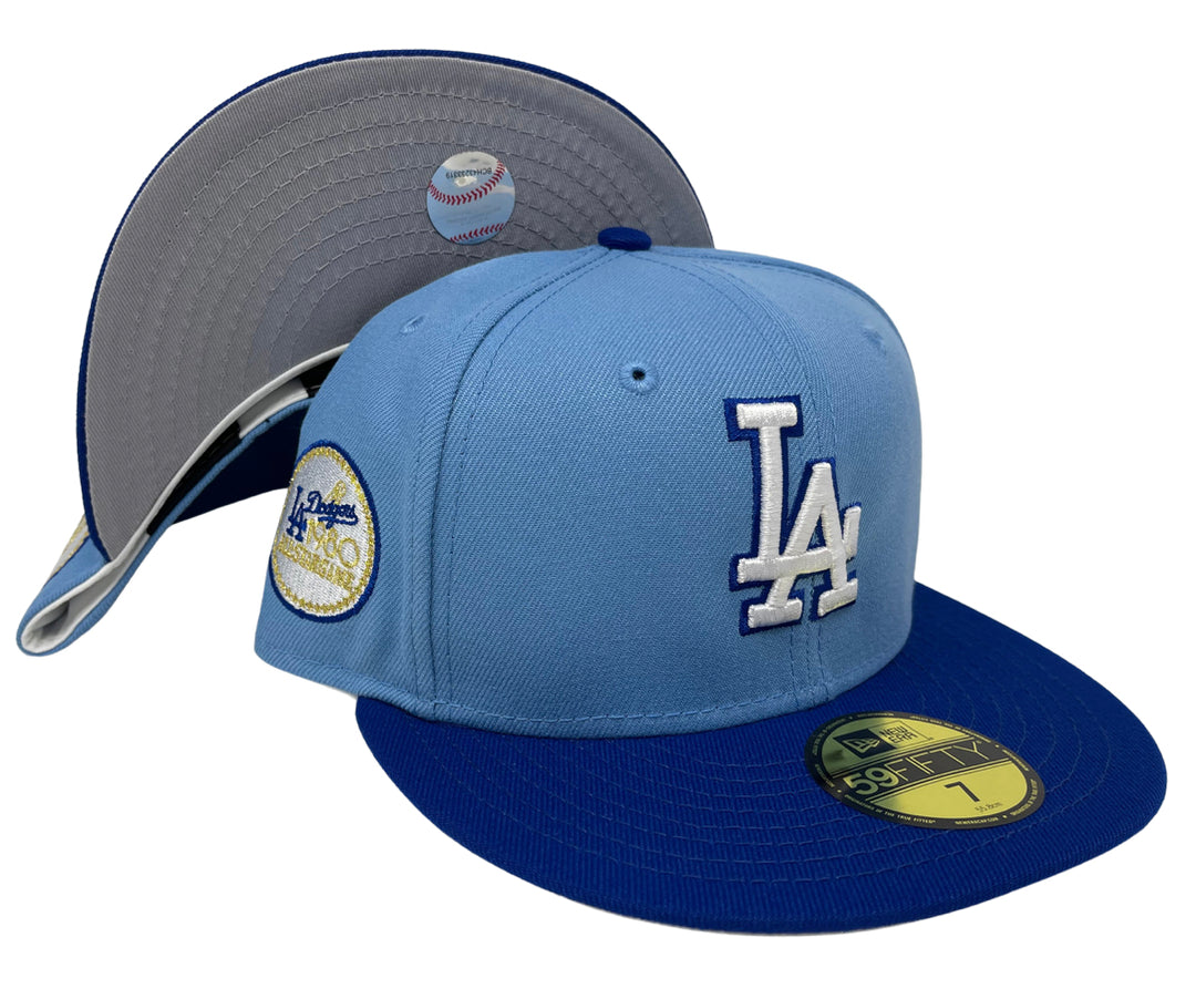 Los Angeles Dodgers Fitted New Era 59Fifty 1980 ASG Sky Royal Blue Hat Cap Grey UV - THE 4TH QUARTER