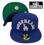 Los Angeles Dodgers Fitted New Era 59FIFTY NorthEast LA Blue Cap Hat Green UV