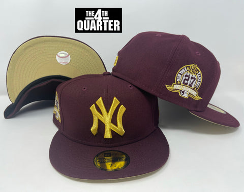 New York Yankees Fitted New Era 59Fifty 27X Vino Hat Cap Gold UV