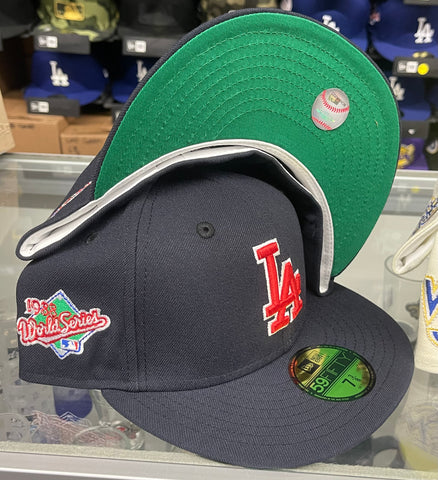 Dodgers Fitted New Era 59Fifty 88 WS Navy Hat Cap RLWO Green UV
