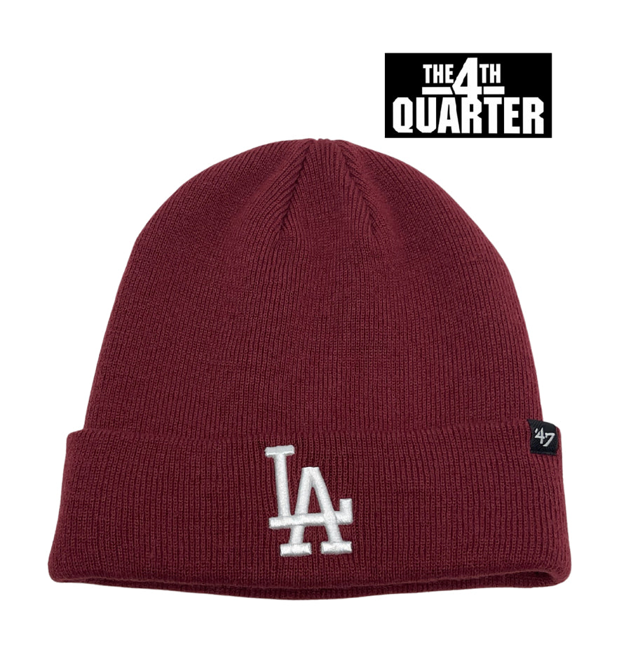 Los Angeles Dodgers Beanie Knit 47 Brand Fold Cardinal - THE 4TH QUARTER