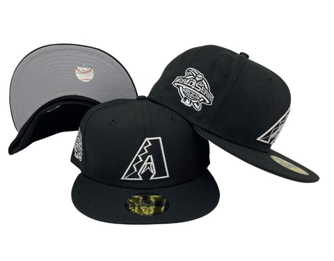 Arizona Diamondbacks Fitted New Era 59Fifty 2001 World Series A Logo Cap Hat Black White