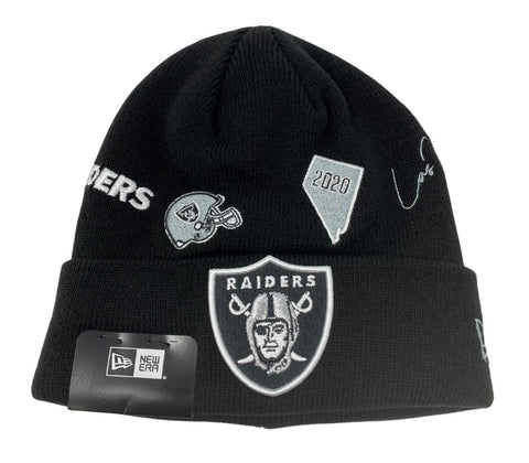 Las Vegas Raiders Beanie New Era Identity Cuffed Knit Hat Black