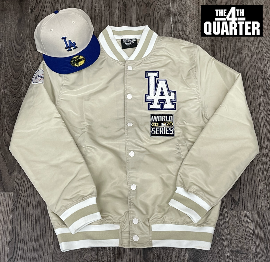 Dodgers Mens New Era Logo Select Stone Jacket - THE 4TH QUARTER