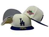 Los Angeles Dodgers Fitted New Era 59Fifty LA Logo 88 WS Chrome Blue Cap Hat Grey UV