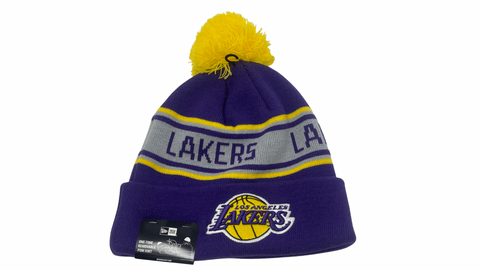 Los Angeles Lakers Beanie New Era Cuff Knit Pom Hat Repeat Purple
