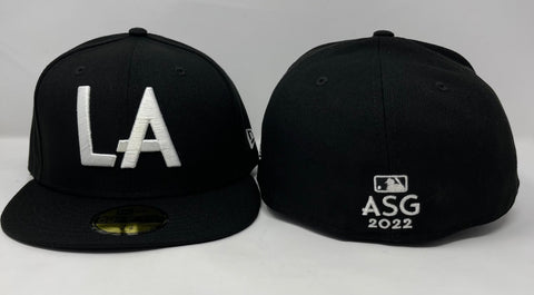 Los Angeles Dodgers Fitted New Era 59Fifty XL LA logo 2022 All-Star Game Patch Black Cap Hat