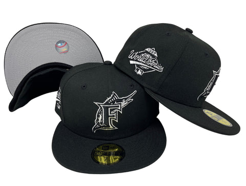 Florida Marlins Fitted New Era 59FIFTY 1997 World Series Cap Hat Black White