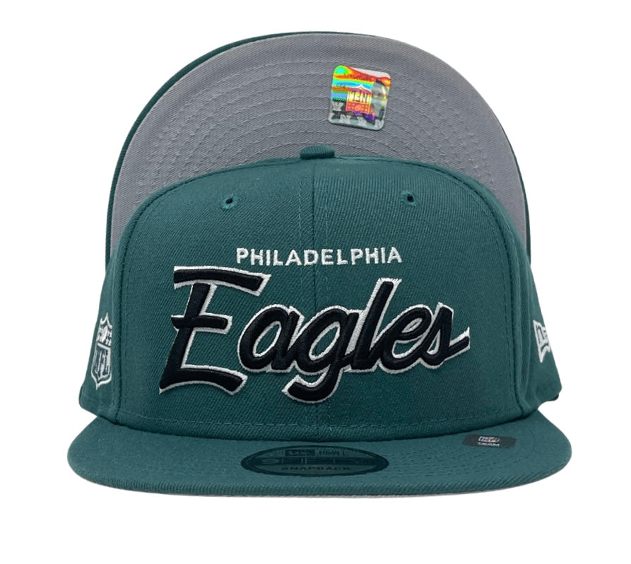 Philadelphia Eagles Snapback New Era Script Cap Hat Green - THE 4TH QUARTER