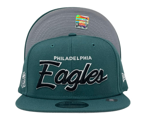 Philadelphia Eagles Snapback New Era Script Cap Hat Green