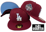 Dodgers Fitted New Era 59FIFTY 40th Stadium Ann. Burgundy Hat Cap Sky UV