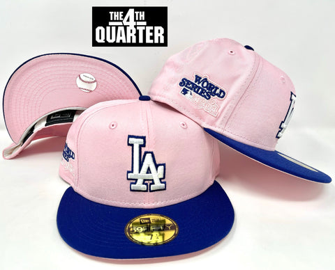 Los Angeles Dodgers Fitted New Era 59FIFTY Pink Blue 1981 World Series Cap Hat Pink UV