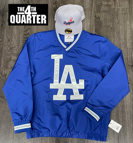 Los Angeles Dodgers Mens Jacket G-III LA Pullover Windbreaker V-Neck Jacket Blue