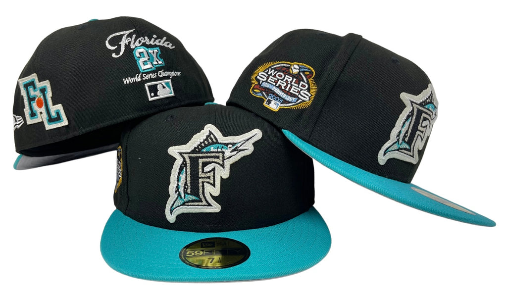 New Era 59FIFTY Florida Marlins Letterman Fitted Cap 7 / Black