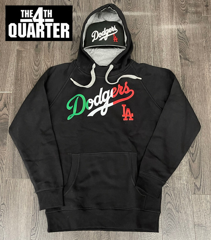 Los Angeles Dodgers Mens Antigua Mexico Wordmark Pullover Hoodie Black - THE 4TH QUARTER