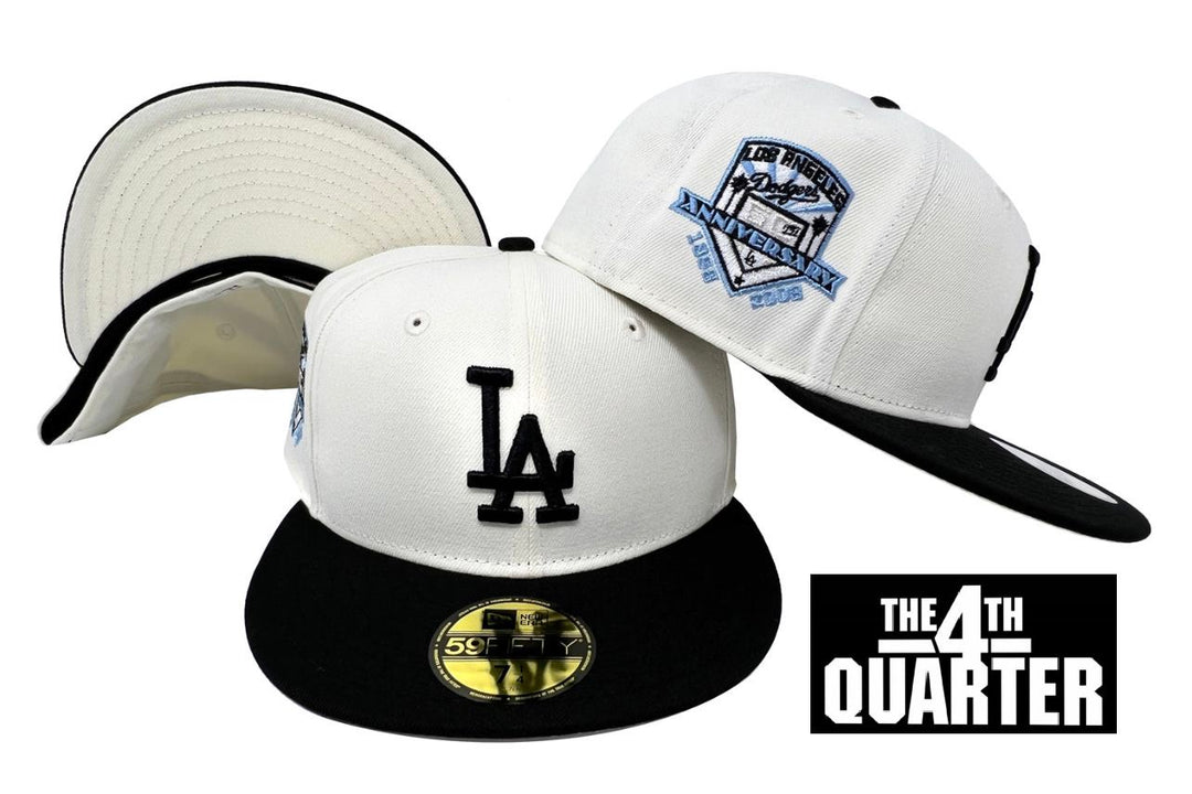 Dodgers Fitted New Era 59Fifty 50th Anniversary Chrome Black Hat Cap Chrome UV - THE 4TH QUARTER