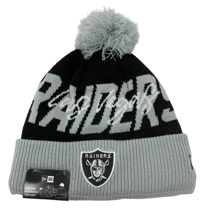 Las Vegas Raiders Beanie New Era Cuffed Knit Hat Confident Black Grey - THE 4TH QUARTER