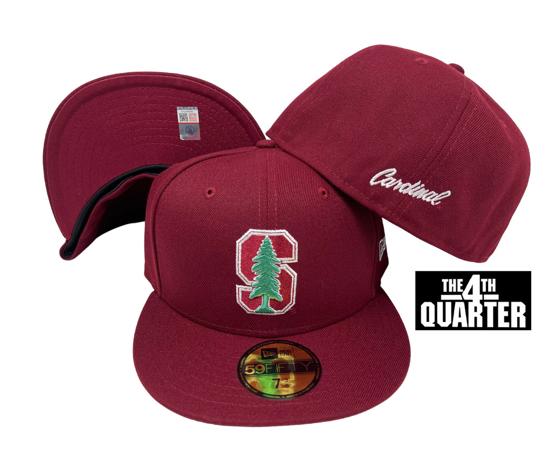 Stanford University Fitted 59Fifty New Era Cap Hat Cardinal - THE 4TH QUARTER