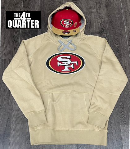 San Francisco 49ers Mens Sweatshirt Antigua Victory Pullover Hoodie Khaki