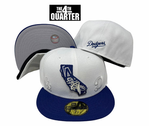 Los Angeles Dodgers Fitted New Era 59FIFTY State White Blue Hat Cap