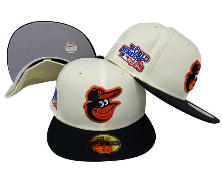 Baltimore Orioles Fitted New Era 59Fifty Mascot Logo Chrome Black Cap Hat Grey UV - THE 4TH QUARTER