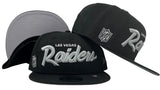 Las Vegas Raiders Snapback New Era 9Fifty Script Black Hat Cap Grey UV