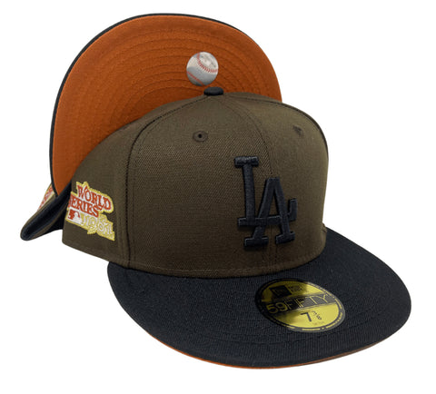 Dodgers New Era 59Fifty Fitted 81WS Brown Black Hat Cap Copper UV