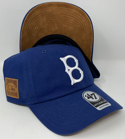 Brooklyn Dodgers Strapback '47 Brand Clean Up Adjustable Cooperstown Cap Hat Leather UV
