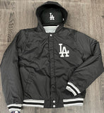 Los Angeles Dodgers Mens Reversible Heavyweight Black Sleeve Grey Jacket