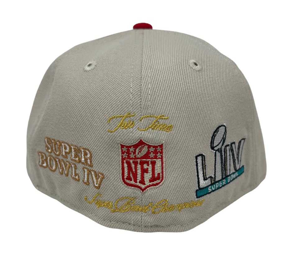 Kansas City Chiefs Fitted New Era 59FIFTY Super Bowl Champions World Class Cap Hat Stone Red - THE 4TH QUARTER