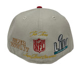 Kansas City Chiefs Fitted New Era 59FIFTY Super Bowl Champions World Class Cap Hat Cream Reds