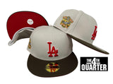 Dodgers Fitted New Era 59Fifty 40th Ann Stone Brown Cap Hat Red UV