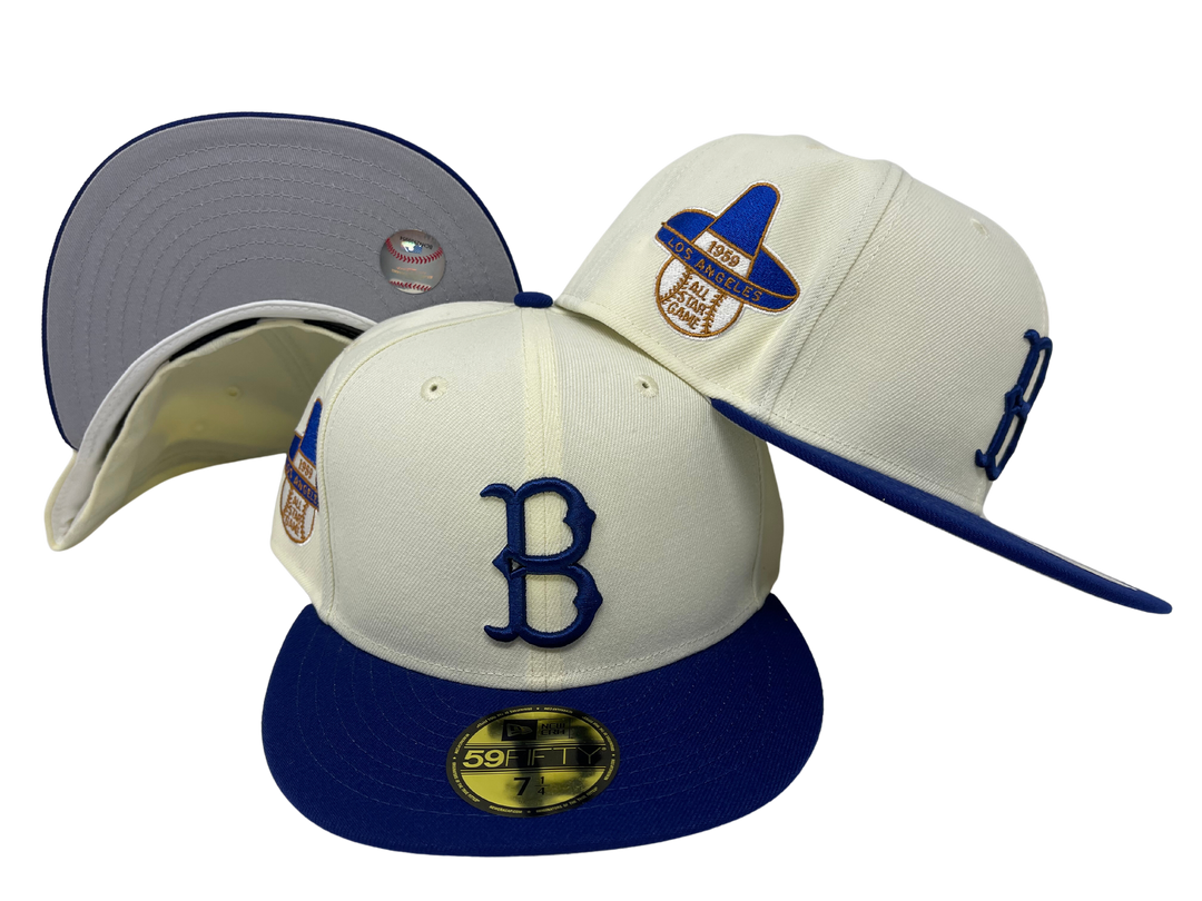 Brooklyn Dodgers Fitted New Era 59Fifty 59 ASG Chrome Blue Cap Hat Grey UV - THE 4TH QUARTER