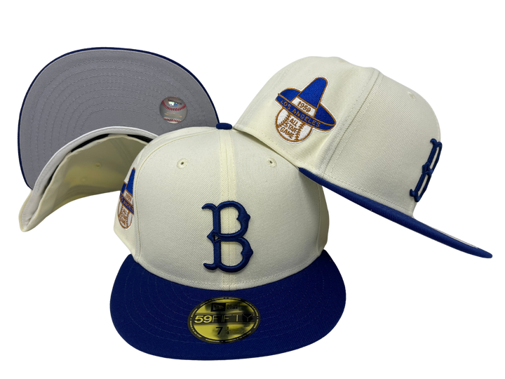 Brooklyn Dodgers Fitted New Era 59Fifty 59 ASG Chrome Blue Cap Hat Grey UV - THE 4TH QUARTER