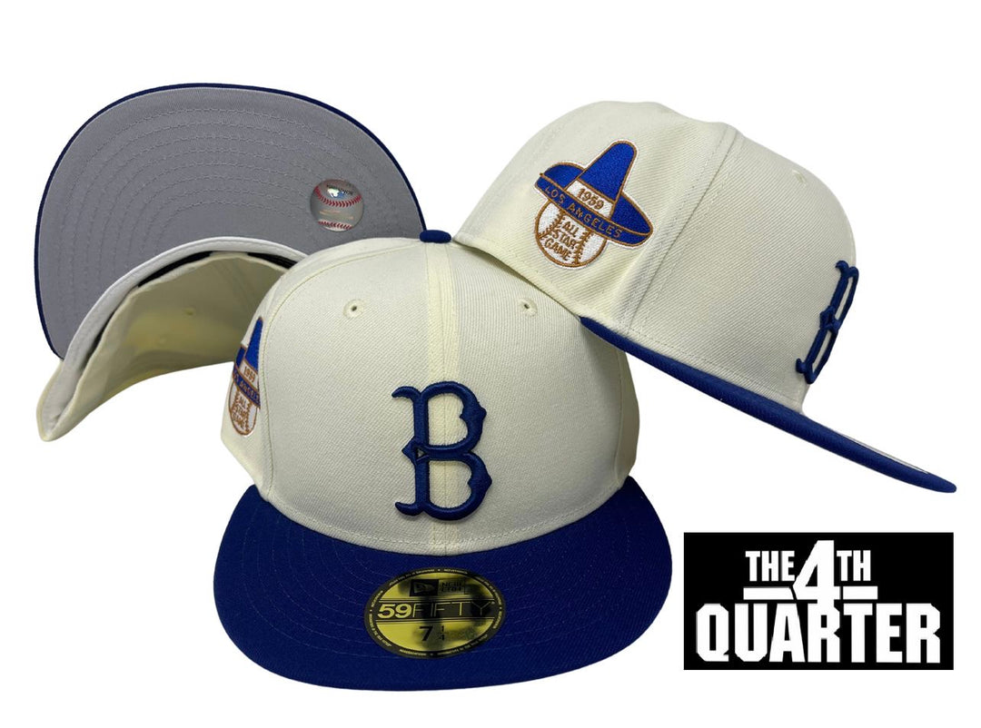 Brooklyn Dodgers Fitted New Era 59Fifty 59 ASG Chrome Blue Cap Hat Grey UV - THE 4TH QUARTER