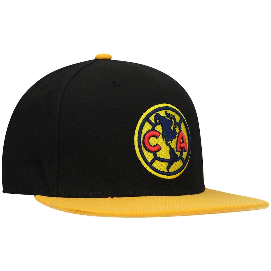 Club America Fitted Fan Ink Cap Hat Black Yellow - THE 4TH QUARTER