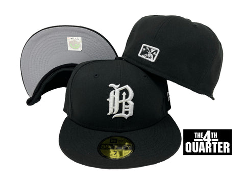 Birmingham Barons fitted New Era 59Fifty Black White Hat Cap Grey UV